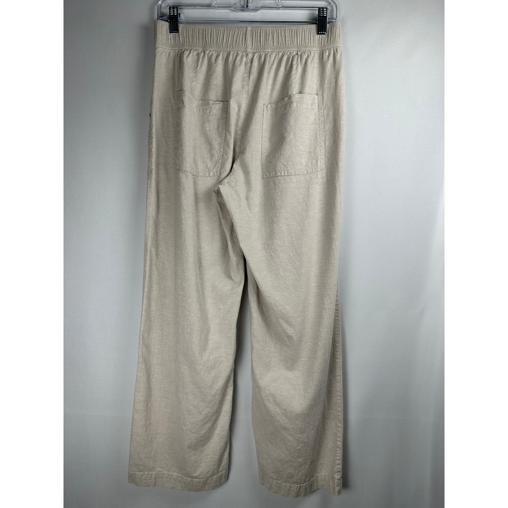 Toad&Co Taj Wide Leg Hemp Pants S Oatmeal Elastic Waist Casual Coastal Boho - Picture 2 of 6